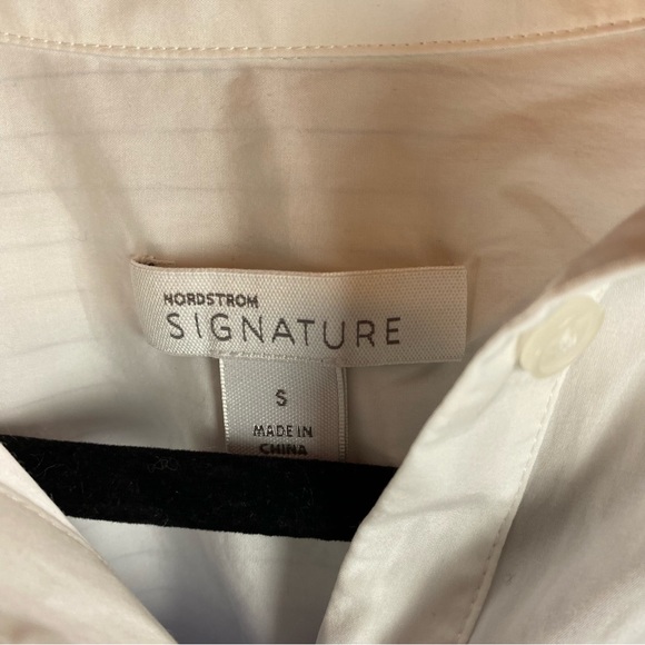 Nordstrom Signature cotton Colorblock button up NWT - Picture 7 of 9